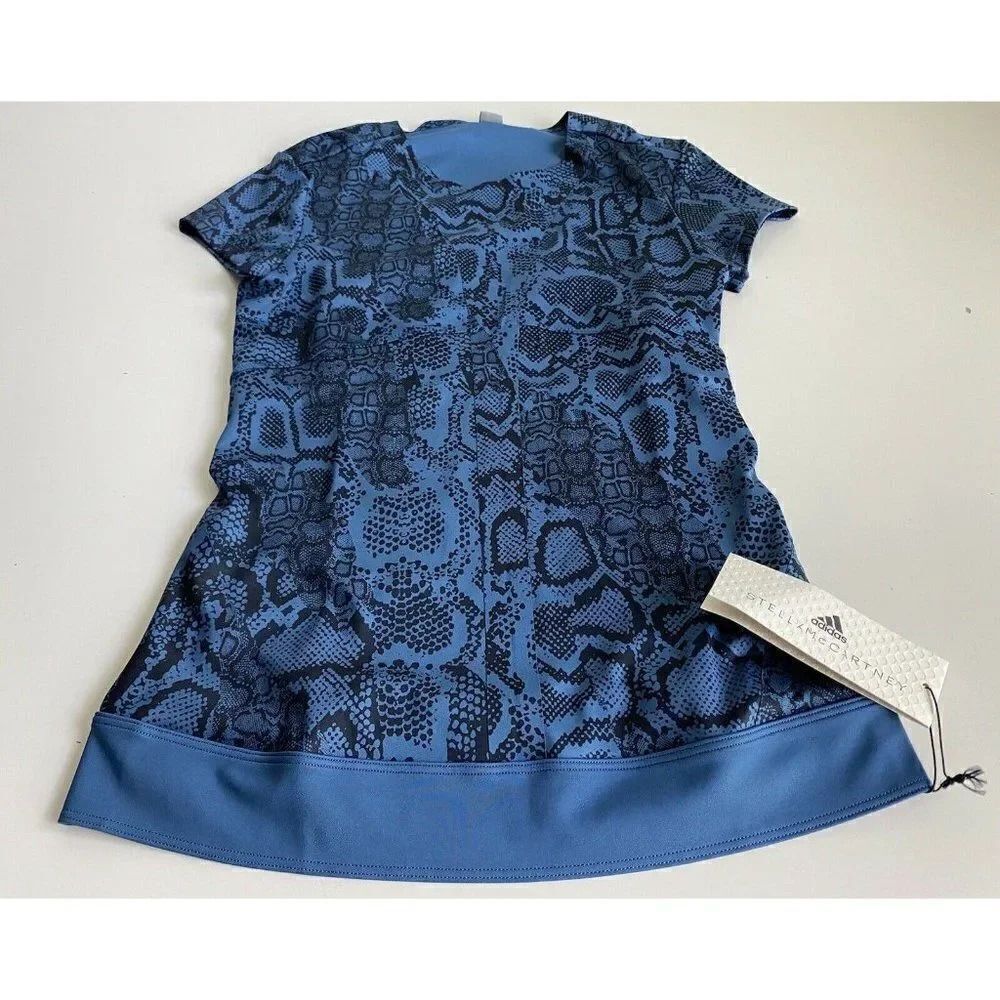 adidas by Stella McCartney Vista Blue Primeblue Training Tee KK8910 Sz XS NWT